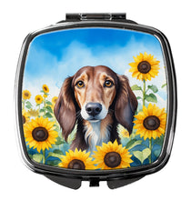 Load image into Gallery viewer, Saluki in Sunflowers Compact Mirror – Stylish Purse Mirror with Artistic Covers