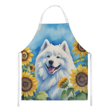 Load image into Gallery viewer, Samoyed in Sunflowers Apron – Artist-Designed Kitchen, BBQ &amp; Craft Apron