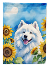 Load image into Gallery viewer, Samoyed in Sunflowers House Flag