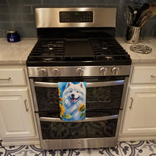 Load image into Gallery viewer, Samoyed in Sunflowers Kitchen Towel