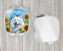 Load image into Gallery viewer, Samoyed in Sunflowers Compact Mirror – Stylish Purse Mirror with Artistic Covers