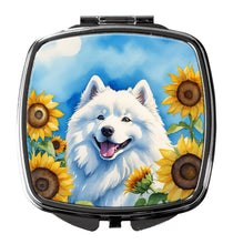 Load image into Gallery viewer, Samoyed in Sunflowers Compact Mirror – Stylish Purse Mirror with Artistic Covers