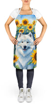 Load image into Gallery viewer, Samoyed in Sunflowers Apron – Artist-Designed Kitchen, BBQ &amp; Craft Apron