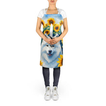 Load image into Gallery viewer, Samoyed in Sunflowers Apron – Artist-Designed Kitchen, BBQ &amp; Craft Apron