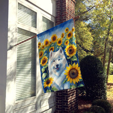 Load image into Gallery viewer, Samoyed in Sunflowers House Flag