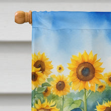 Load image into Gallery viewer, Samoyed in Sunflowers House Flag