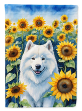 Load image into Gallery viewer, Samoyed in Sunflowers House Flag