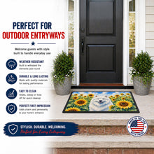 Load image into Gallery viewer, Samoyed in Sunflowers Doormat Front Door Mat Indoor Outdoor Rugs for Entryway, Non Slip Washable Low Pile, 24H X 36W
