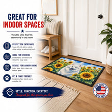 Load image into Gallery viewer, Samoyed in Sunflowers Doormat Front Door Mat Indoor Outdoor Rugs for Entryway, Non Slip Washable Low Pile, 18H X 27W