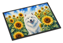 Load image into Gallery viewer, Samoyed in Sunflowers Doormat Front Door Mat Indoor Outdoor Rugs for Entryway, Non Slip Washable Low Pile, 18H X 27W
