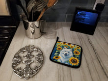 Load image into Gallery viewer, Samoyed in Sunflowers Pot Holders - Set of 2 Decorative Kitchen Helpers | Made in the USA
