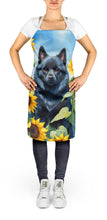 Load image into Gallery viewer, Schipperke in Sunflowers Apron – Artist-Designed Kitchen, BBQ &amp; Craft Apron