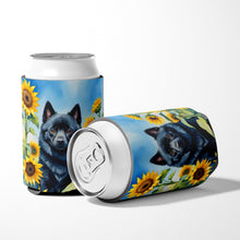 Load image into Gallery viewer, Schipperke in Sunflowers Can or Bottle Hugger