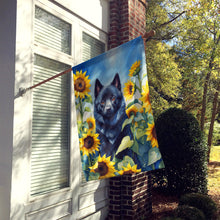 Load image into Gallery viewer, Schipperke in Sunflowers House Flag