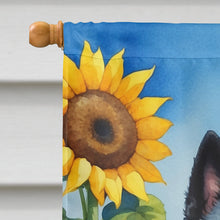 Load image into Gallery viewer, Schipperke in Sunflowers House Flag