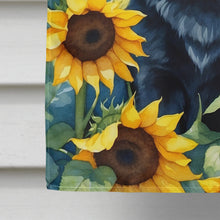 Load image into Gallery viewer, Schipperke in Sunflowers House Flag