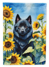 Load image into Gallery viewer, Schipperke in Sunflowers House Flag
