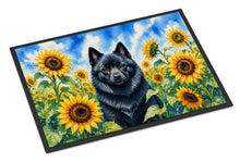 Load image into Gallery viewer, Schipperke in Sunflowers Doormat Front Door Mat Indoor Outdoor Rugs for Entryway, Non Slip Washable Low Pile, 24H X 36W