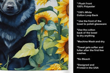 Load image into Gallery viewer, Schipperke in Sunflowers Kitchen Towel