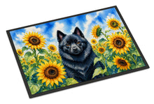 Load image into Gallery viewer, Schipperke in Sunflowers Doormat Front Door Mat Indoor Outdoor Rugs for Entryway, Non Slip Washable Low Pile, 18H X 27W