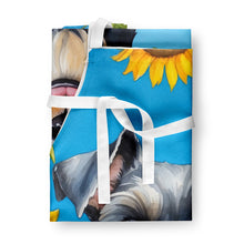Load image into Gallery viewer, Schnauzer in Sunflowers Apron – Artist-Designed Kitchen, BBQ &amp; Craft Apron