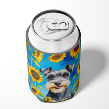 Load image into Gallery viewer, Schnauzer in Sunflowers Can or Bottle Hugger