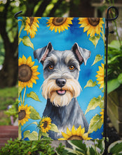 Load image into Gallery viewer, Schnauzer in Sunflowers Garden Flag – Bright Dog-Themed Yard Decor