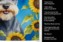Load image into Gallery viewer, Schnauzer in Sunflowers Kitchen Towel