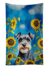 Load image into Gallery viewer, Schnauzer in Sunflowers Kitchen Towel