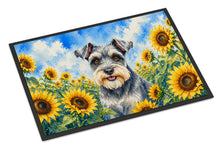 Load image into Gallery viewer, Schnauzer in Sunflowers Doormat Front Door Mat Indoor Outdoor Rugs for Entryway, Non Slip Washable Low Pile, 18H X 27W
