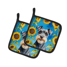 Load image into Gallery viewer, Schnauzer in Sunflowers Pot Holders - Set of 2 Decorative Kitchen Helpers | Made in the USA