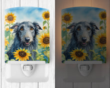 Load image into Gallery viewer, Scottish Deerhound in Sunflowers Ceramic Night Light
