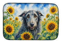 Load image into Gallery viewer, Scottish Deerhound in Sunflowers Dish Drying Mat Absorbent Dish Drying Mat Pad for Kitchen Counter Dish Drainer Mat for Countertop, 14 x 21", Multicolor