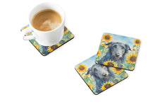 Load image into Gallery viewer, Scottish Deerhound in Sunflowers Coasters - Set of 4 Lightweight Foam, Absorbent Drink Coasters