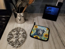 Load image into Gallery viewer, Scottish Deerhound in Sunflowers Pot Holders - Set of 2 Decorative Kitchen Helpers | Made in the USA