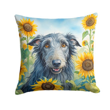 Load image into Gallery viewer, Scottish Deerhound in Sunflowers Throw Pillow - 14x14 Decorative Pillow – Art for Your Home &amp; Patio