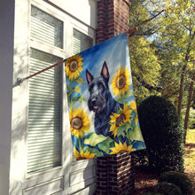 Load image into Gallery viewer, Scottish Terrier in Sunflowers House Flag