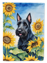 Load image into Gallery viewer, Scottish Terrier in Sunflowers Garden Flag – Bright Dog-Themed Yard Decor