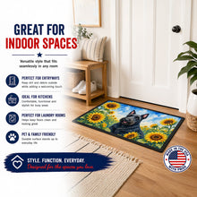 Load image into Gallery viewer, Scottish Terrier in Sunflowers Doormat Front Door Mat Indoor Outdoor Rugs for Entryway, Non Slip Washable Low Pile, 18H X 27W