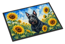 Load image into Gallery viewer, Scottish Terrier in Sunflowers Doormat Front Door Mat Indoor Outdoor Rugs for Entryway, Non Slip Washable Low Pile, 18H X 27W
