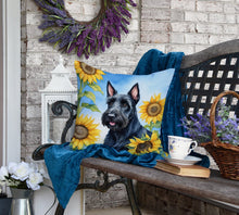 Load image into Gallery viewer, Scottish Terrier in Sunflowers Throw Pillow