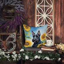 Load image into Gallery viewer, Scottish Terrier in Sunflowers Throw Pillow