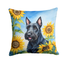 Load image into Gallery viewer, Scottish Terrier in Sunflowers Throw Pillow