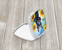 Load image into Gallery viewer, Scottish Terrier in Sunflowers Compact Mirror – Stylish Purse Mirror with Artistic Covers