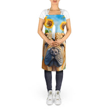 Load image into Gallery viewer, Shar Pei in Sunflowers Apron – Artist-Designed Kitchen, BBQ &amp; Craft Apron