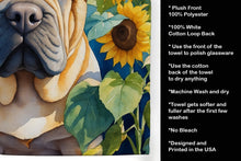Load image into Gallery viewer, Shar Pei in Sunflowers Kitchen Towel