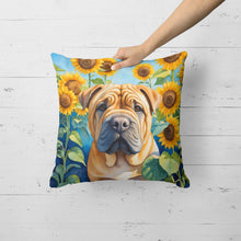 Load image into Gallery viewer, Shar Pei in Sunflowers Throw Pillow