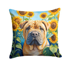 Load image into Gallery viewer, Shar Pei in Sunflowers Throw Pillow
