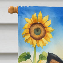 Load image into Gallery viewer, Sheltie in Sunflowers House Flag