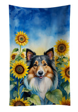 Load image into Gallery viewer, Sheltie in Sunflowers Kitchen Towel